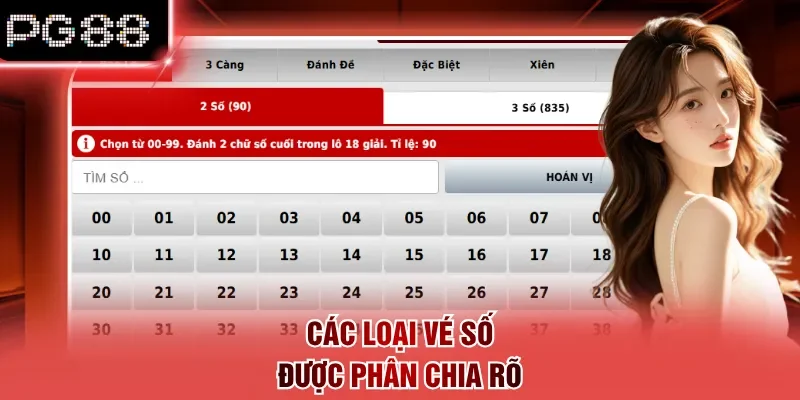 Các loại vé số được phân chia rõ