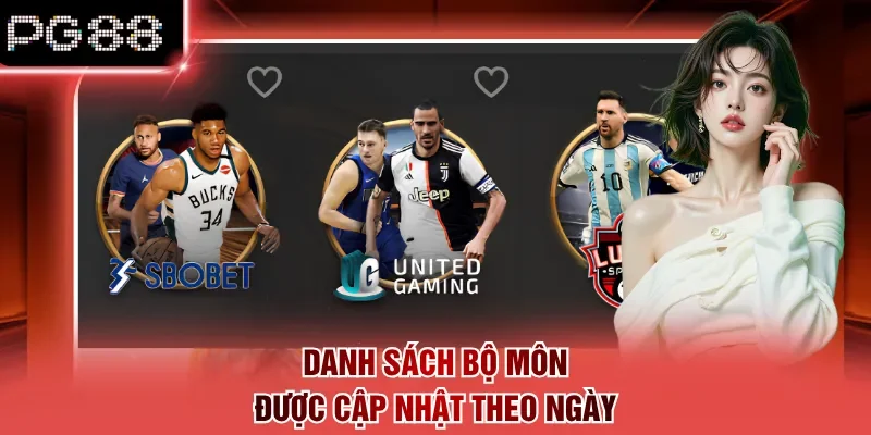 Danh sách bộ môn được cập nhật theo ngày