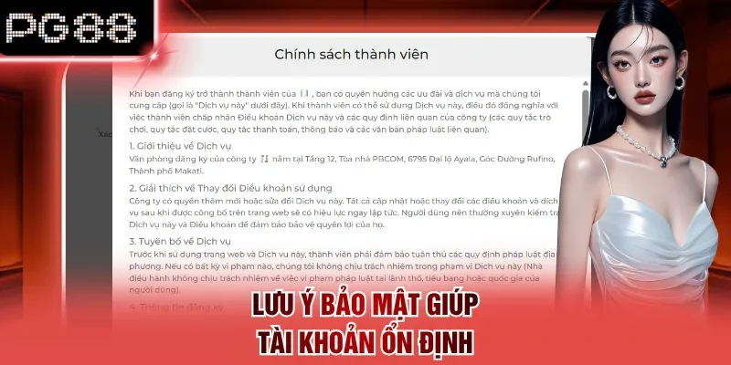 Lưu ý bảo mật giúp tài khoản ổn định