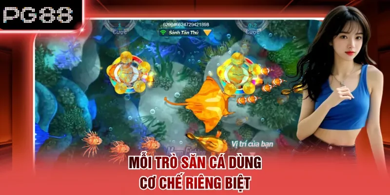 Mỗi trò săn cá dùng cơ chế riêng biệt